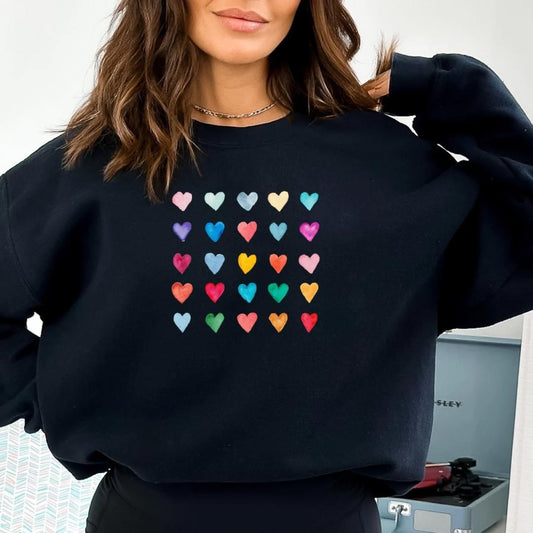 Watercolor Hearts Graphic Tee or Sweatshirt