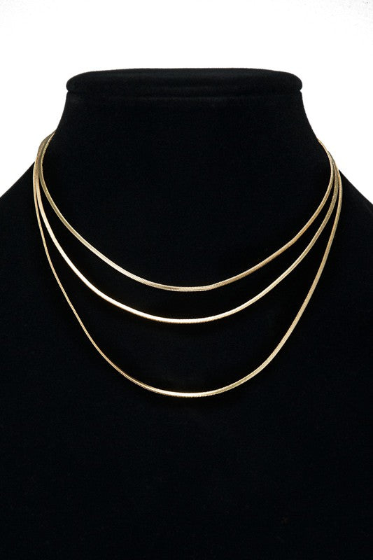 Satin Brass Metal Snake Chain Necklace