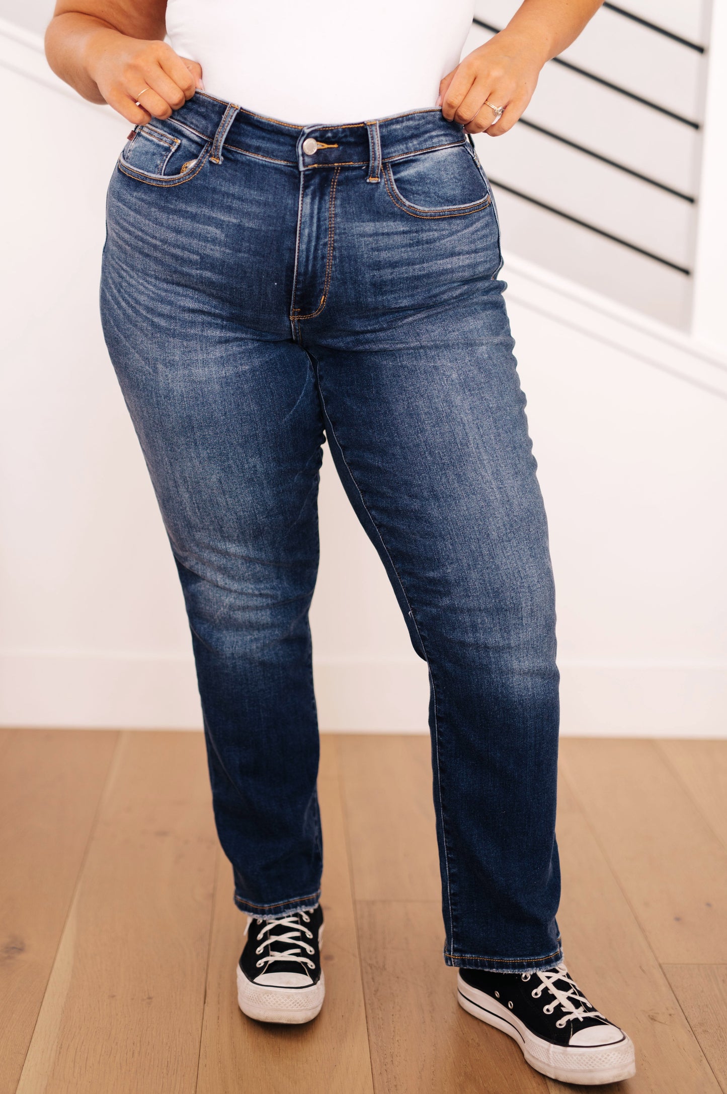 Judy Blue High Waist Thermal Straight Jeans