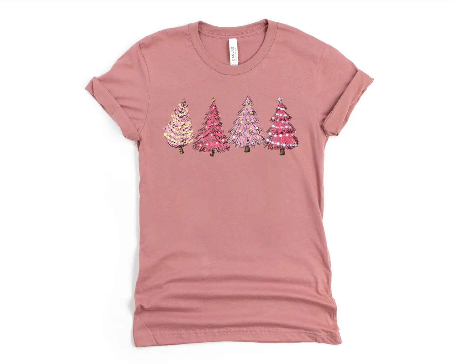 Pink Christmas Trees Graphic Tee - 2 colors