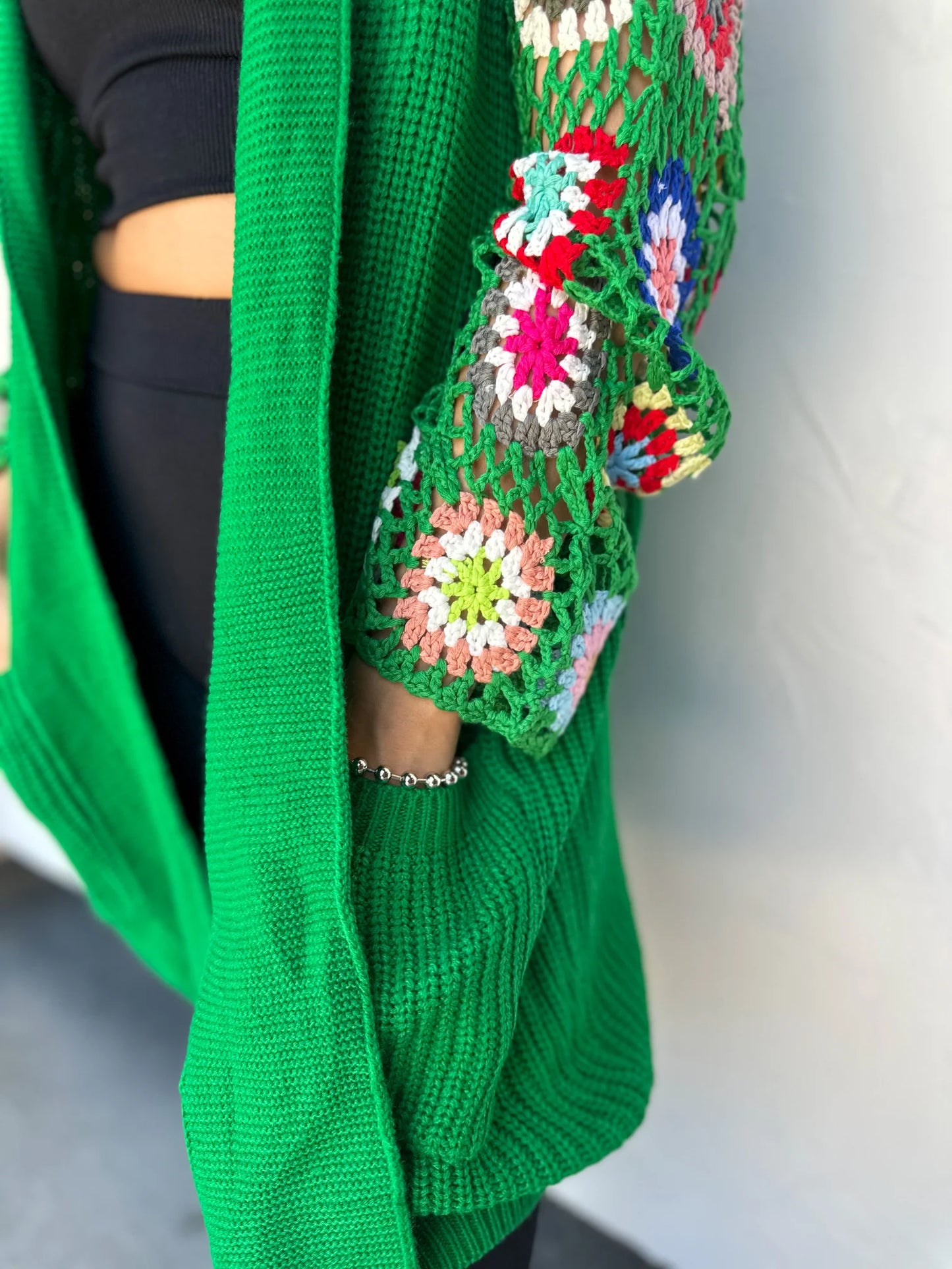 Crochet Sleeve Cardigan - 7 colors