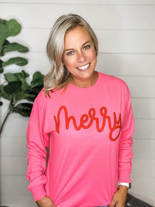 Pink Merry Long Sleeve Graphic Tee