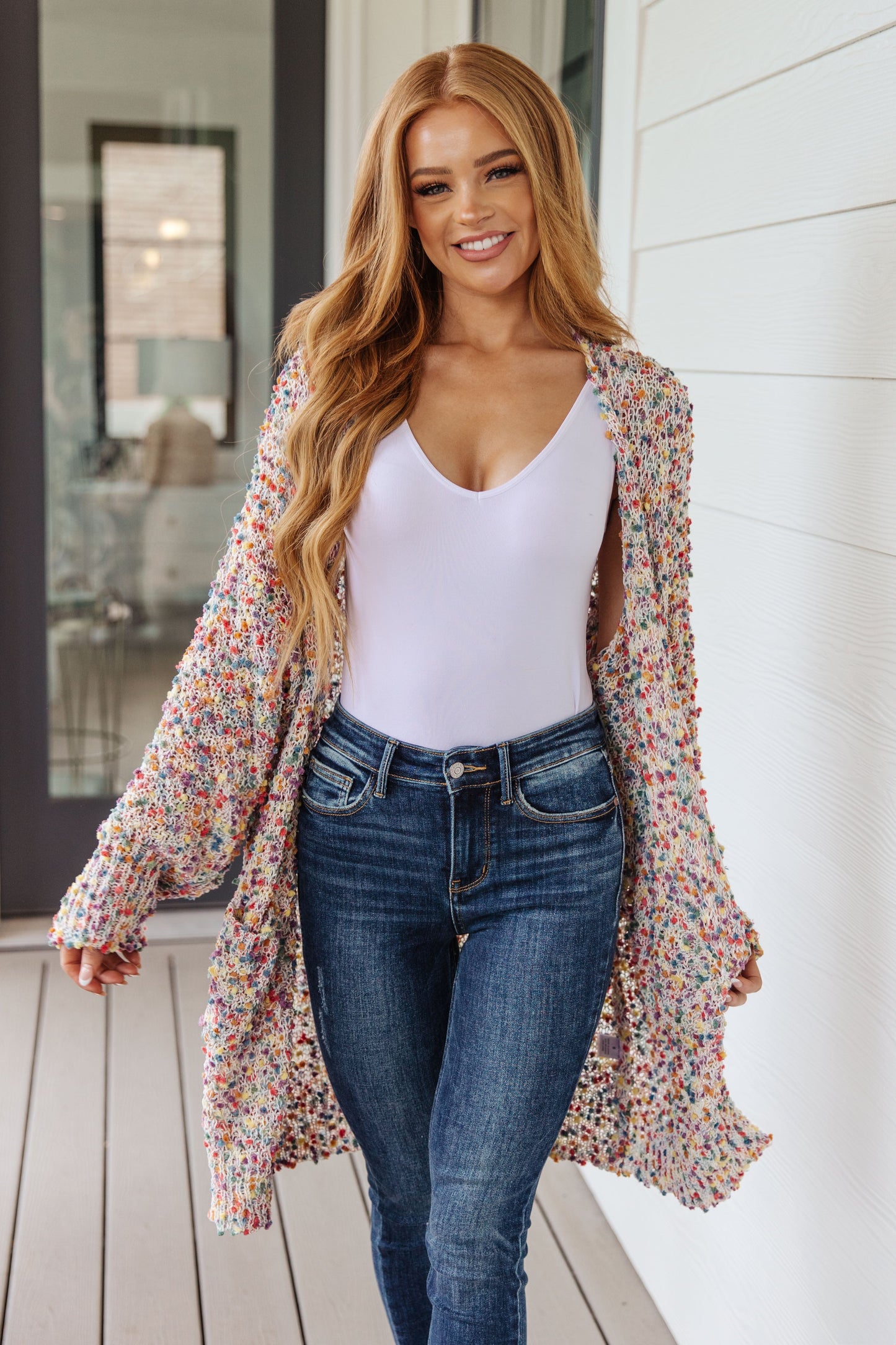 No Time Like The Present Confetti Cardigan in Ivory
